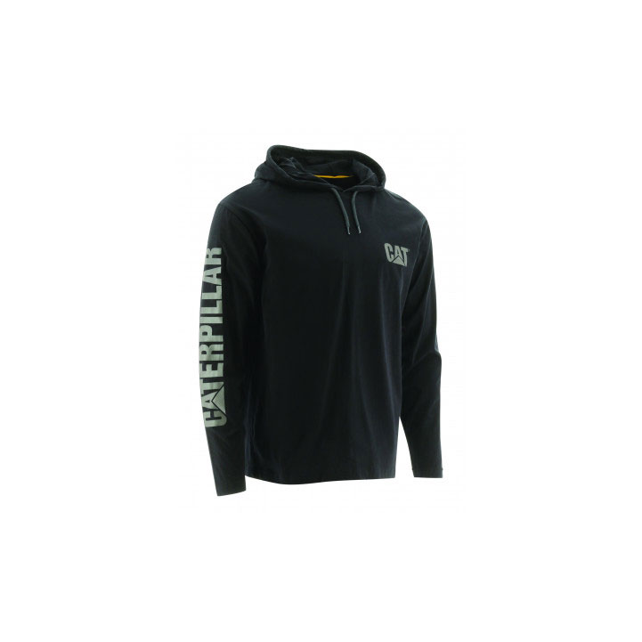 Koszulki Caterpillar Upf Zakapturzony Banner Long Sleeve Damskie Czarne | NCGKY-0265