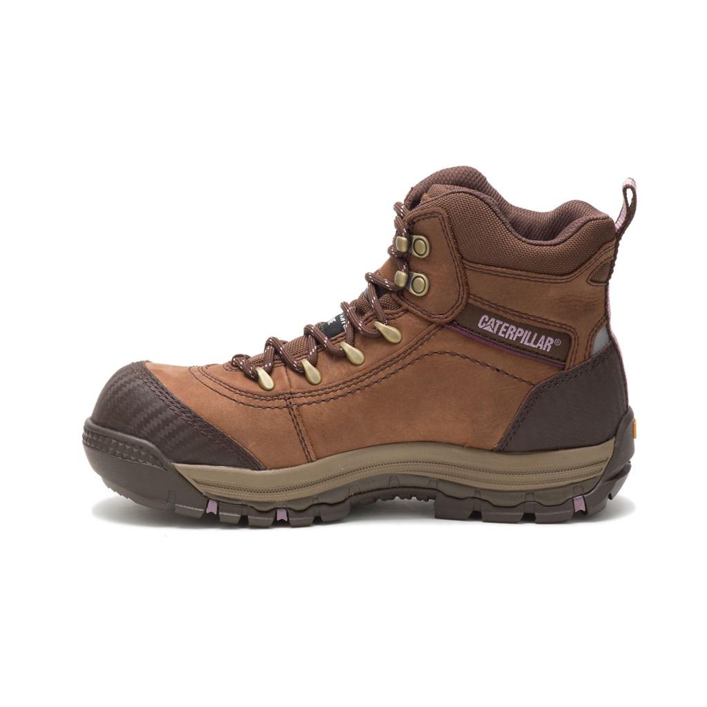 Kozaki Robocze Caterpillar Ally Waterproof Composite Toe Damskie Brązowe | DLCKV-7813