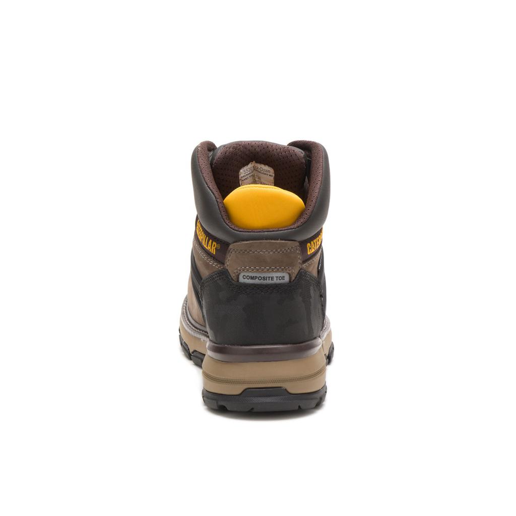 Kozaki Robocze Caterpillar Excavator Superlite Waterproof Nano Toe Męskie Brown/Black | NXJVY-9304