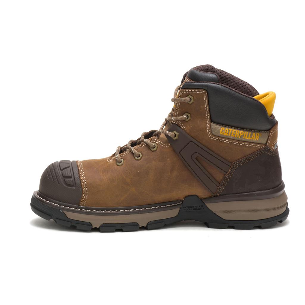 Kozaki Robocze Caterpillar Excavator Superlite Waterproof Nano Toe Męskie Brown/Black | YAHTQ-1763