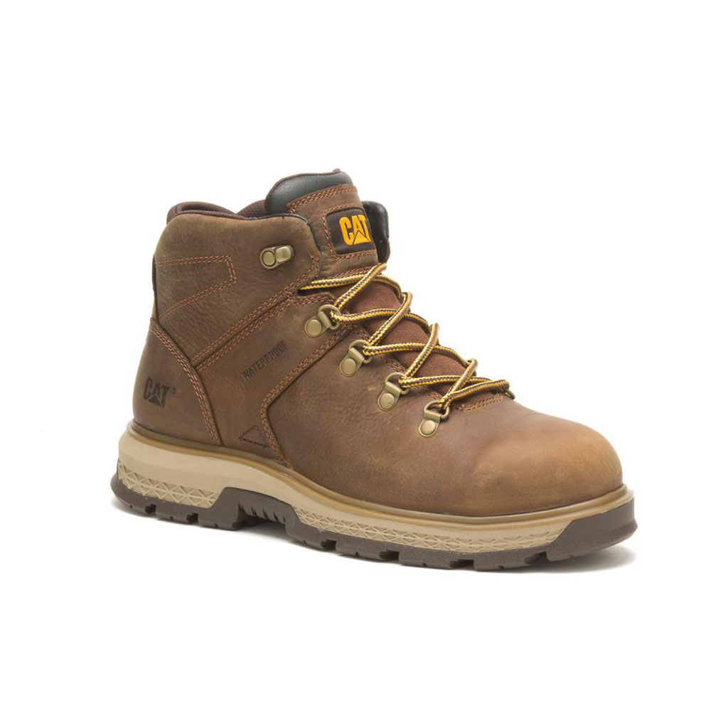 Kozaki Robocze Caterpillar Exposition Hiker Waterproof Alloy Toe Męskie Brązowe | FWCOG-0697