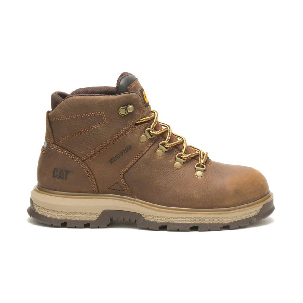 Kozaki Robocze Caterpillar Exposition Hiker Waterproof Alloy Toe Męskie Brązowe | FWCOG-0697