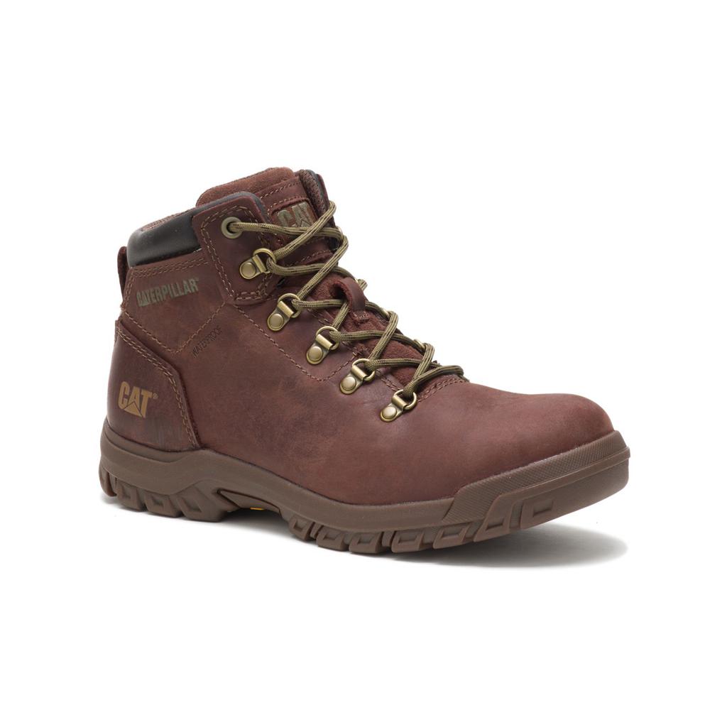 Kozaki Robocze Caterpillar Mae Steel Toe Waterproof Damskie Brązowe | BOJCT-9275