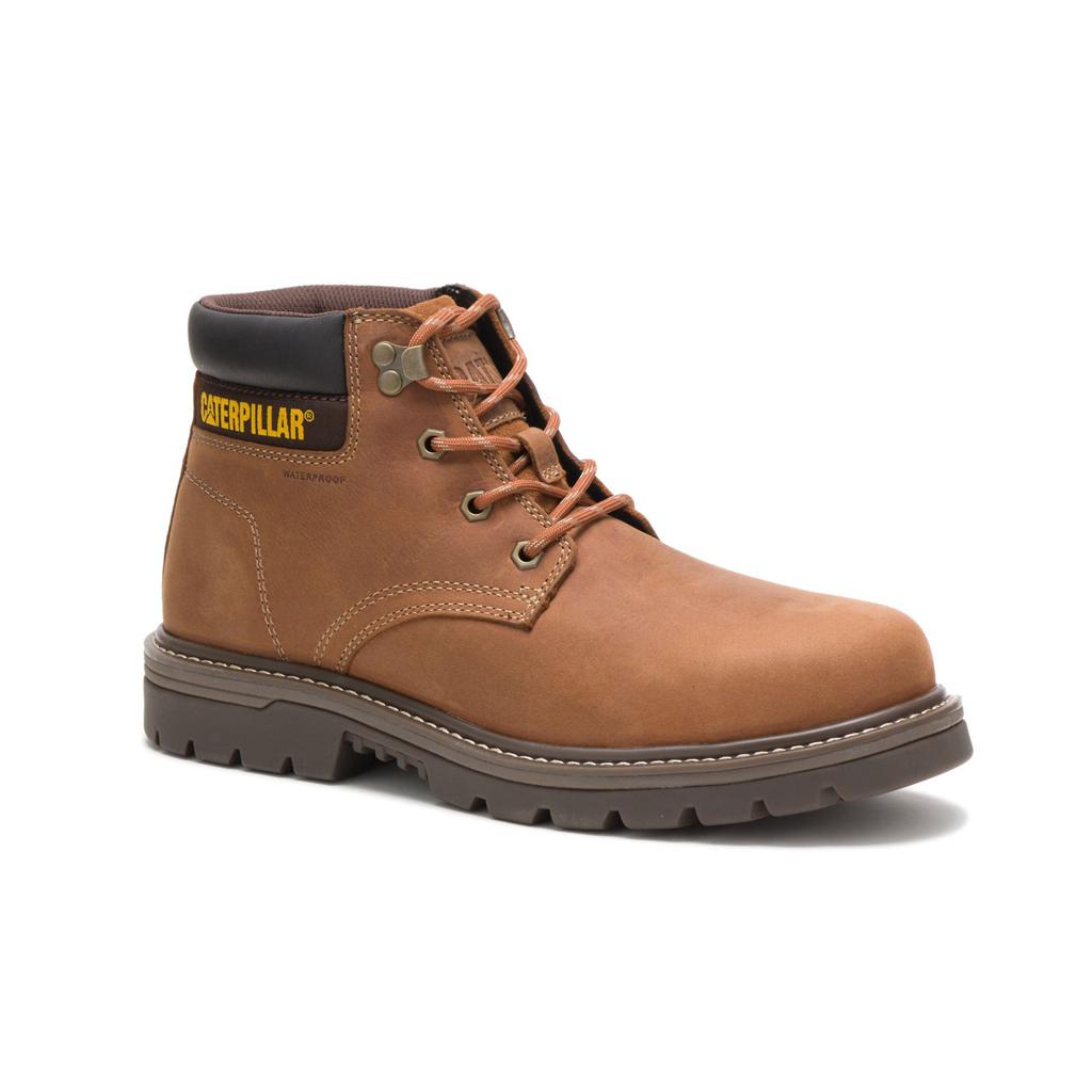 Kozaki Robocze Caterpillar Outbase Waterproof Steel Toe Męskie Brązowe | WIMCV-4730