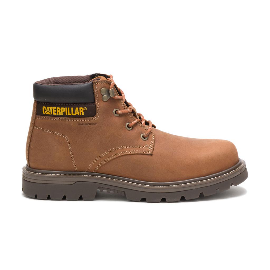 Kozaki Robocze Caterpillar Outbase Waterproof Steel Toe Męskie Brązowe | WIMCV-4730