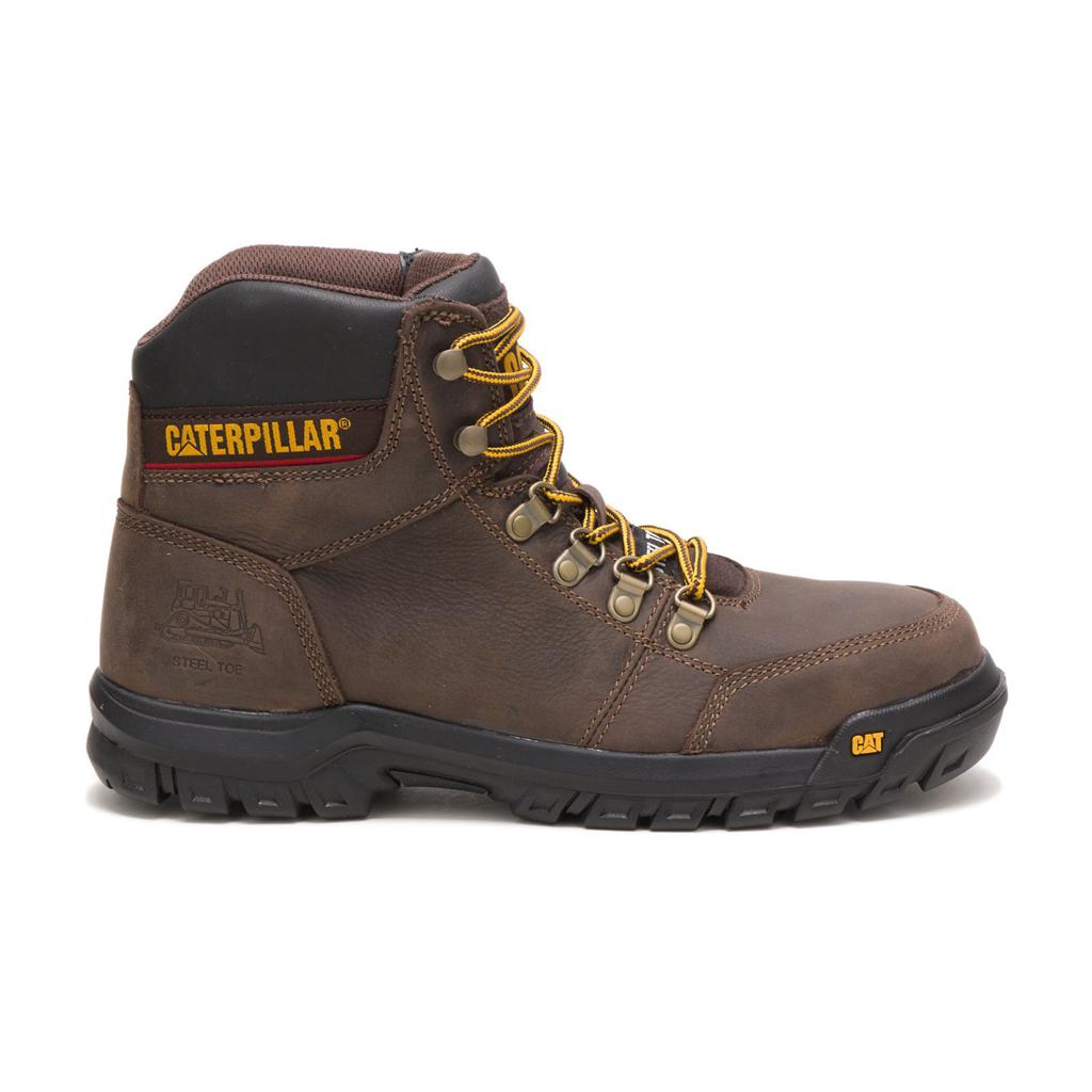 Kozaki Robocze Caterpillar Outline Steel Toe Męskie Brązowe | UYGCT-9521