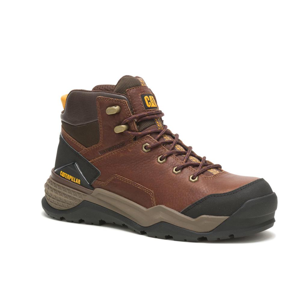 Kozaki Robocze Caterpillar Provoke Mid Waterproof Alloy Toe Męskie Brązowe | PBKGM-3479