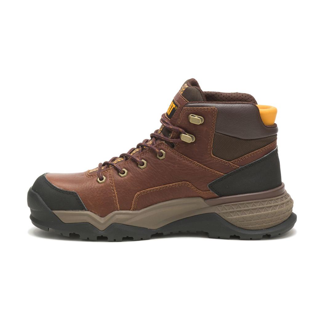 Kozaki Robocze Caterpillar Provoke Mid Waterproof Alloy Toe Męskie Brązowe | PBKGM-3479