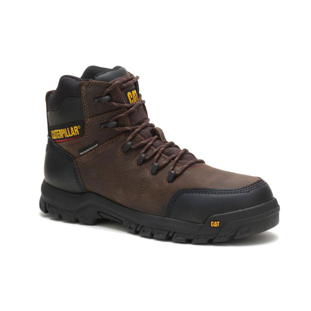 Kozaki Robocze Caterpillar Resorption Waterproof Composite Toe Męskie Brązowe | AMFOB-6897