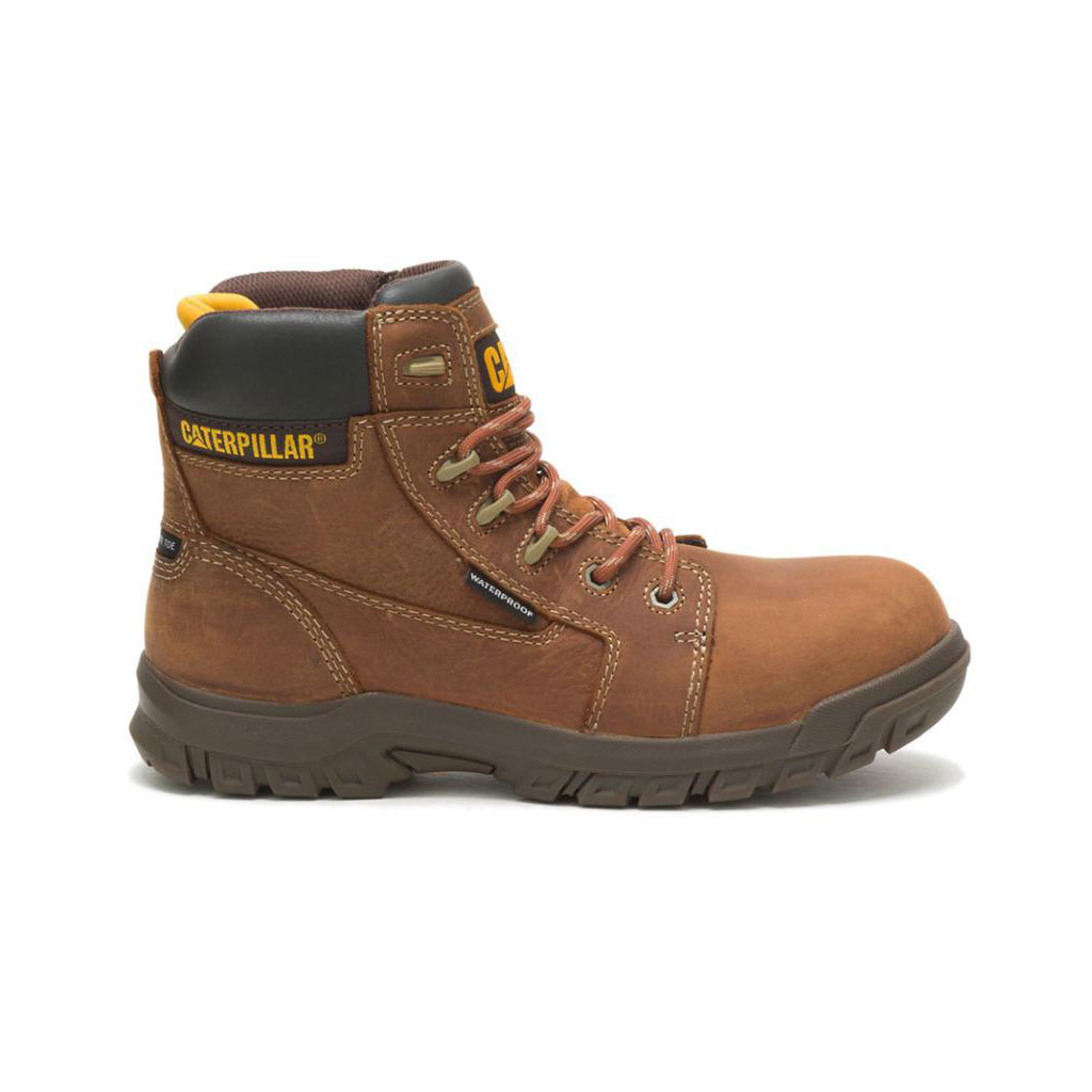 Kozaki Robocze Caterpillar Resorption Waterproof Composite Toe Damskie Brązowe | EUCNT-5729