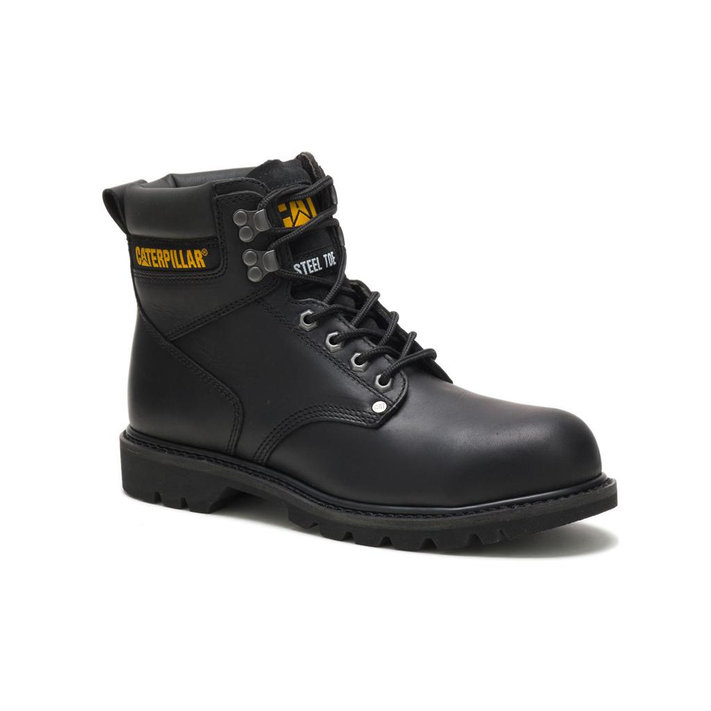 Kozaki Robocze Caterpillar Second Shift Steel Toe Męskie Czarne | APYVI-9325