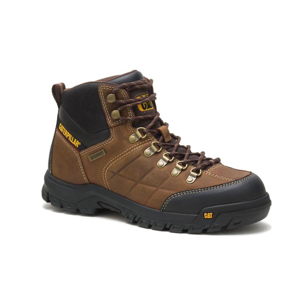 Kozaki Robocze Caterpillar Threshold Waterproof Męskie Brązowe | HCZFI-2764