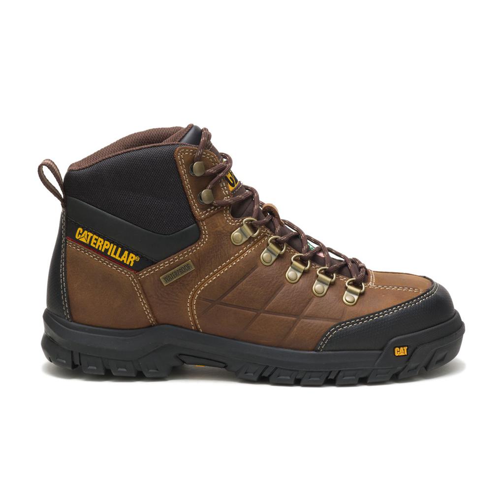 Kozaki Robocze Caterpillar Threshold Waterproof Steel Toe Csa Męskie Brązowe | KPISG-7432