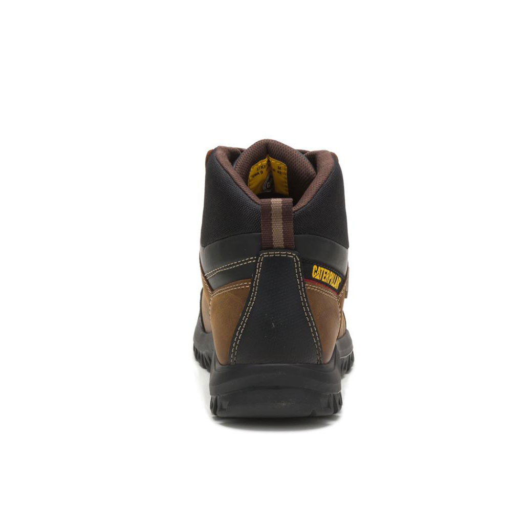 Kozaki Robocze Caterpillar Threshold Waterproof Steel Toe Męskie Brązowe | KVCWB-2547