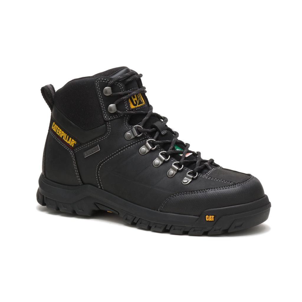 Kozaki Robocze Caterpillar Threshold Waterproof Steel Toe Csa Męskie Czarne | WBMVG-9273