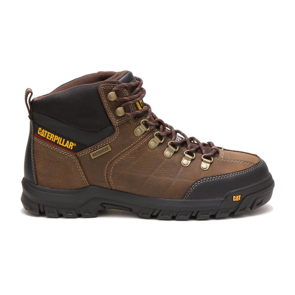 Kozaki Robocze Caterpillar Threshold Waterproof Steel Toe Męskie Brązowe | WOVIL-1842