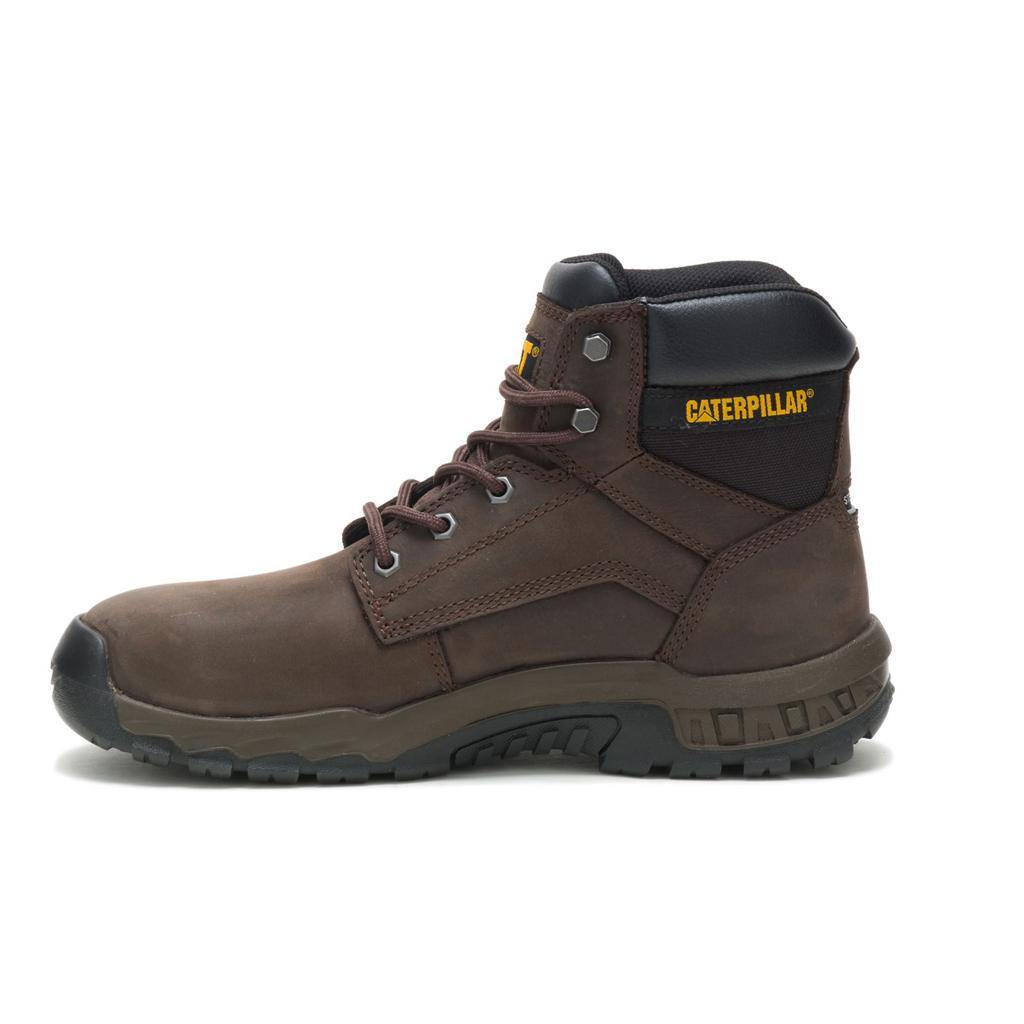 Kozaki Robocze Caterpillar Upholder Waterproof Steel Toe Męskie Ciemny Czekolada | GIMFQ-1654