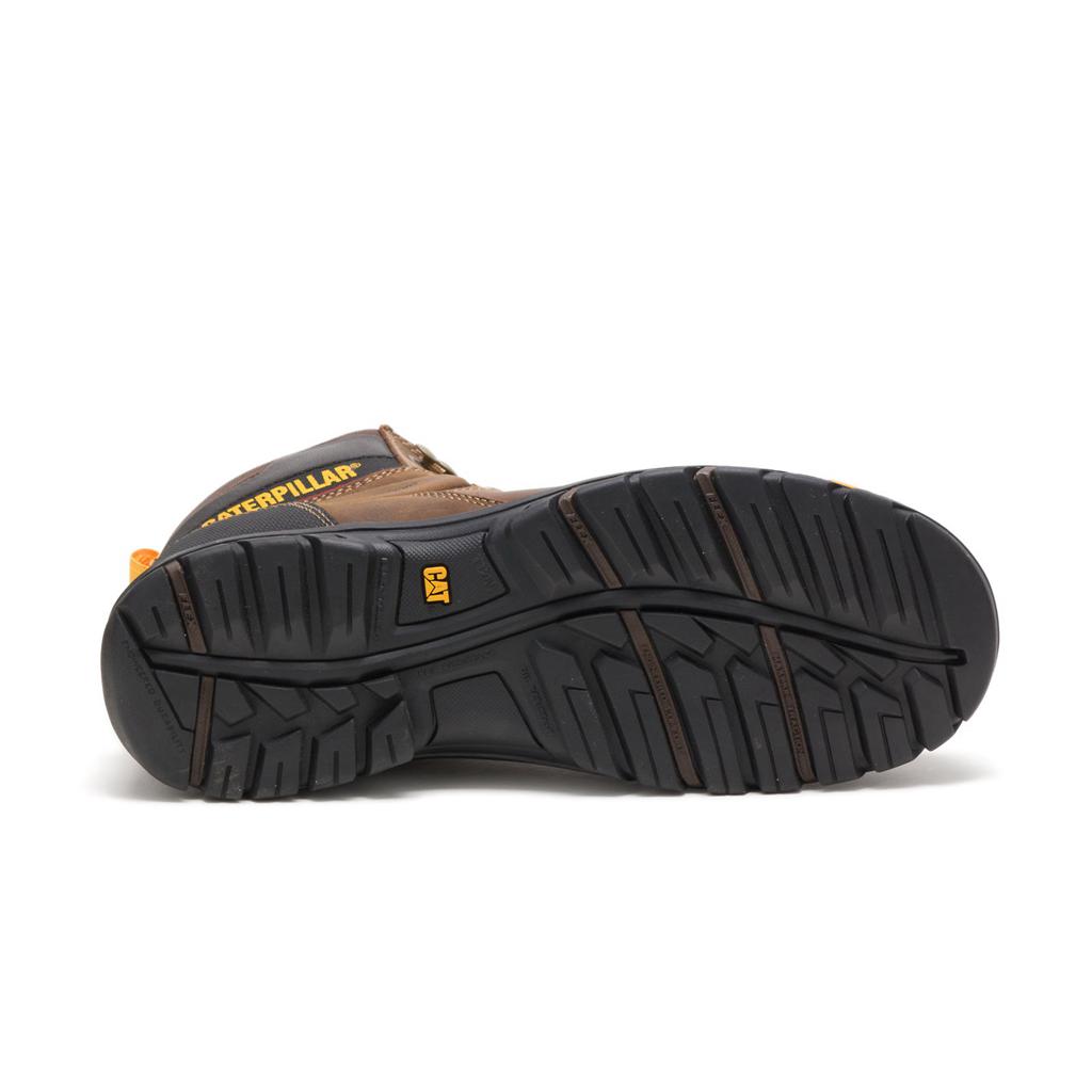 Kozaki Robocze Caterpillar Wellspring Waterproof Metatarsal Guard Steel Toe Męskie Brązowe | FSQPI-9726