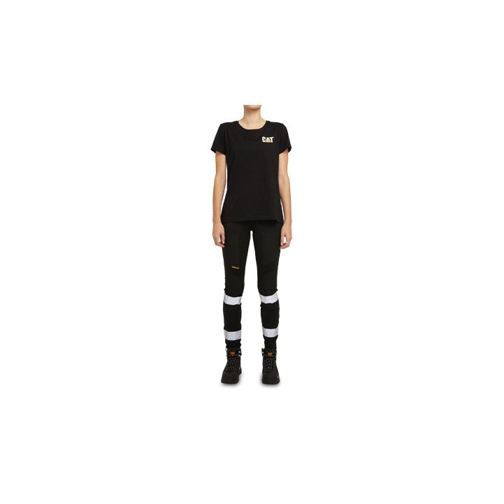 Legging Caterpillar Taped Robocze Stretch Damskie Czarne | XVAUD-2938