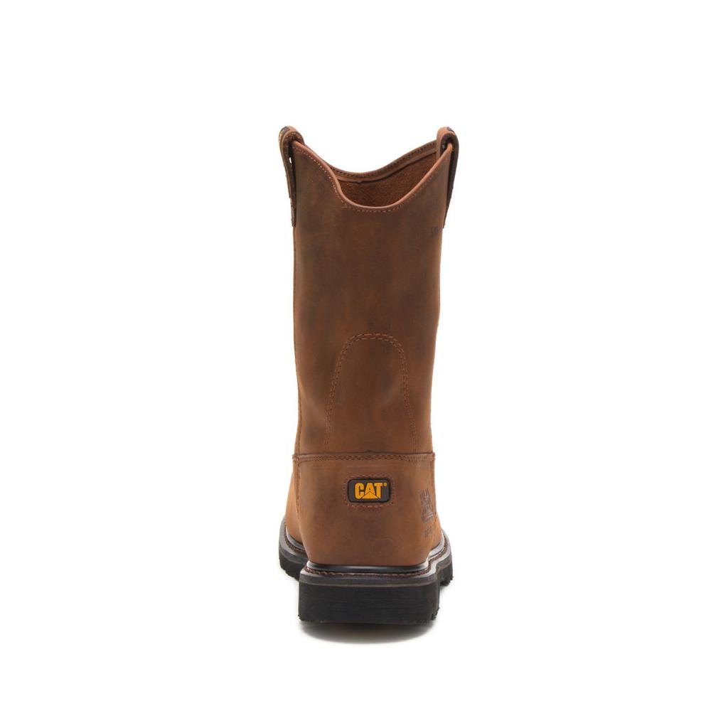 Slip On Caterpillar Edgework Steel Toe Męskie Brązowe | RPAHB-8470