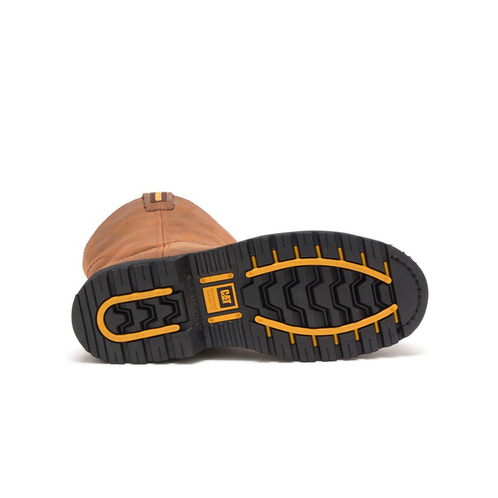 Slip On Caterpillar Edgework Steel Toe Męskie Brązowe | RPAHB-8470