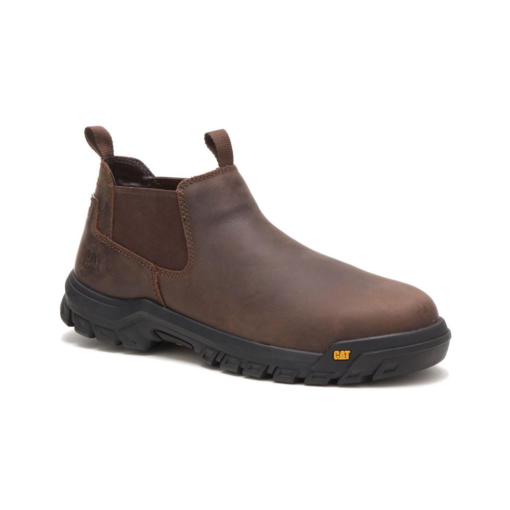 Slip On Caterpillar Outline Slip-on Steel Toe Męskie Brązowe | MPOVX-3689