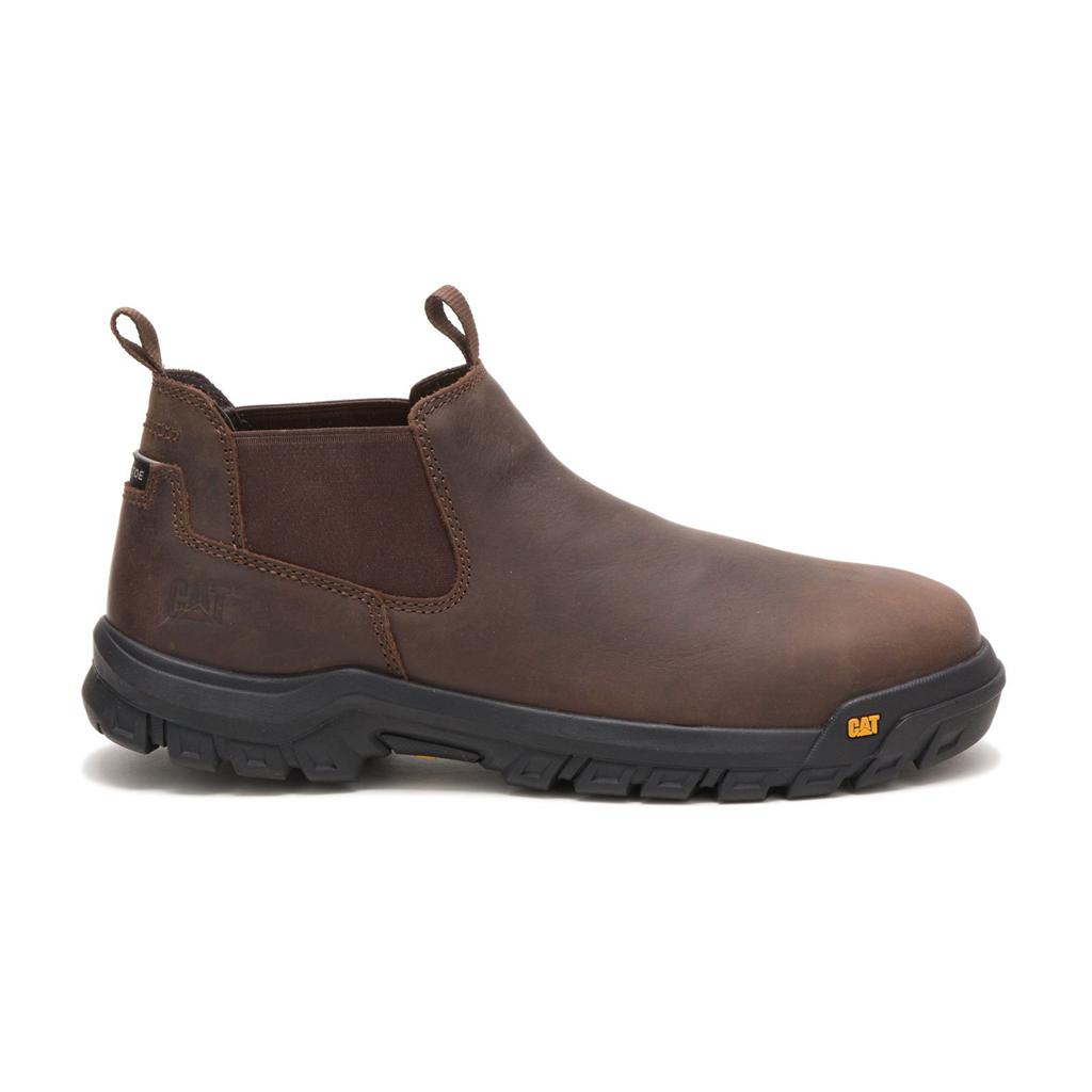 Slip On Caterpillar Outline Slip-on Steel Toe Męskie Brązowe | MPOVX-3689