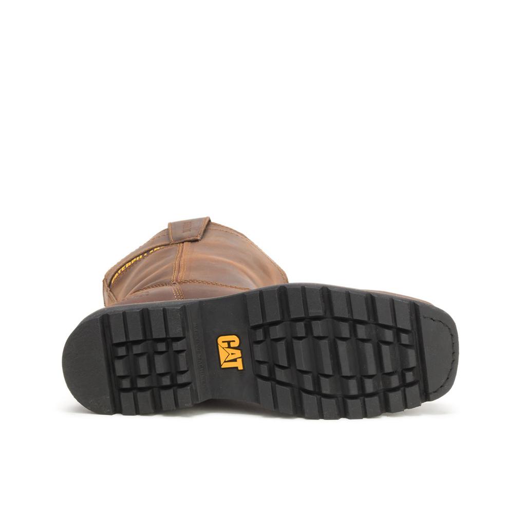 Slip On Caterpillar Wellston Pull On Steel Toe Męskie Ciemny Brązowe | QOSUL-6384