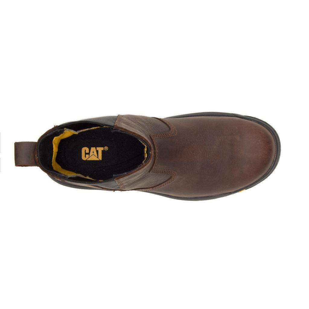 Slip On Caterpillar Wheelbase Steel Toe Męskie Brązowe | PXNIU-9620