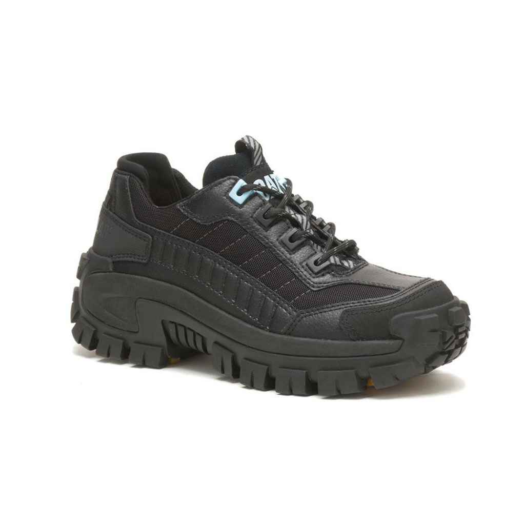 Slip Resistant Footwear Caterpillar Invader Steel Toe Damskie Czarne Głęboka Niebieskie | RVPUJ-6920