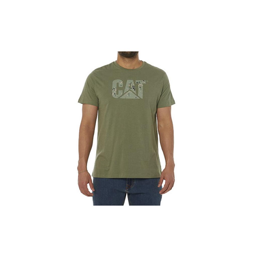 T-Shirts Caterpillar Earth Cat Fill Męskie Zielone | BEINT-0721