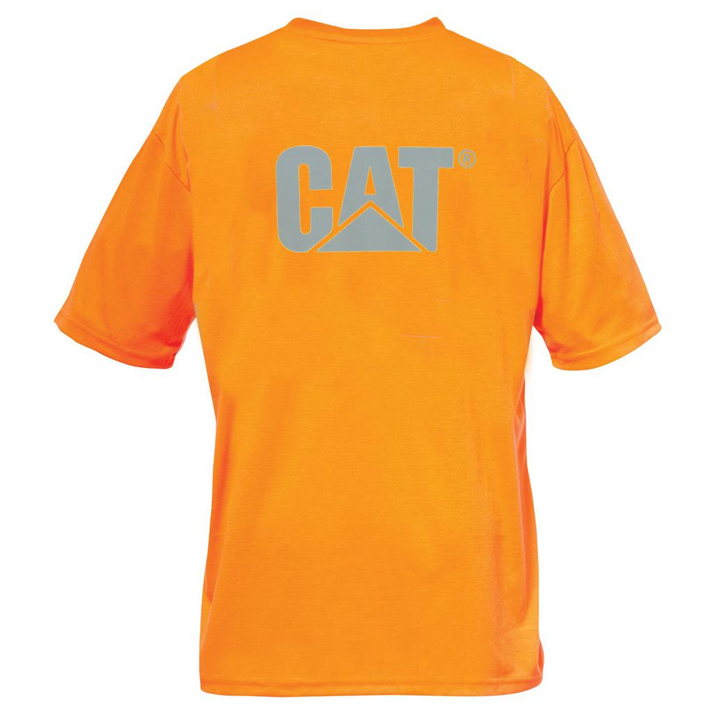 T-Shirts Caterpillar Hi-vis Trademark Pocket Męskie Pomarańczowe | ZLUJN-2143