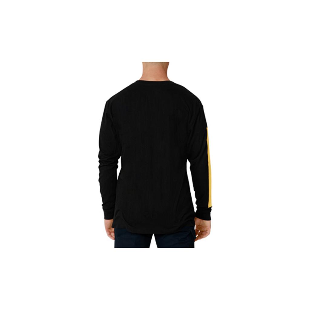 T-Shirts Caterpillar Icon Block Long Sleeve Męskie Black/Yellow | SKIAR-5749