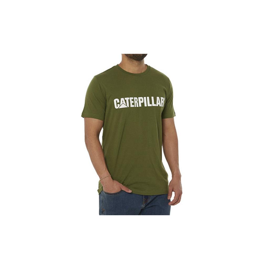 T-Shirts Caterpillar Logo Męskie Białe | HKPET-4016