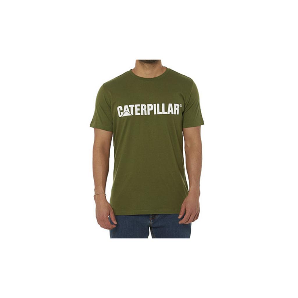 T-Shirts Caterpillar Logo Męskie Białe | HKPET-4016