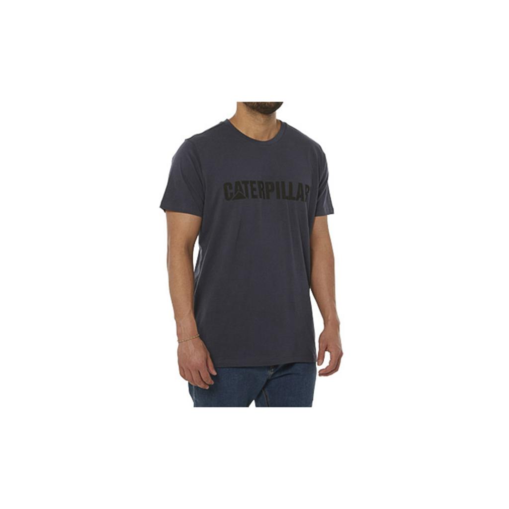 T-Shirts Caterpillar Logo Męskie Granatowe | RGTFN-9872