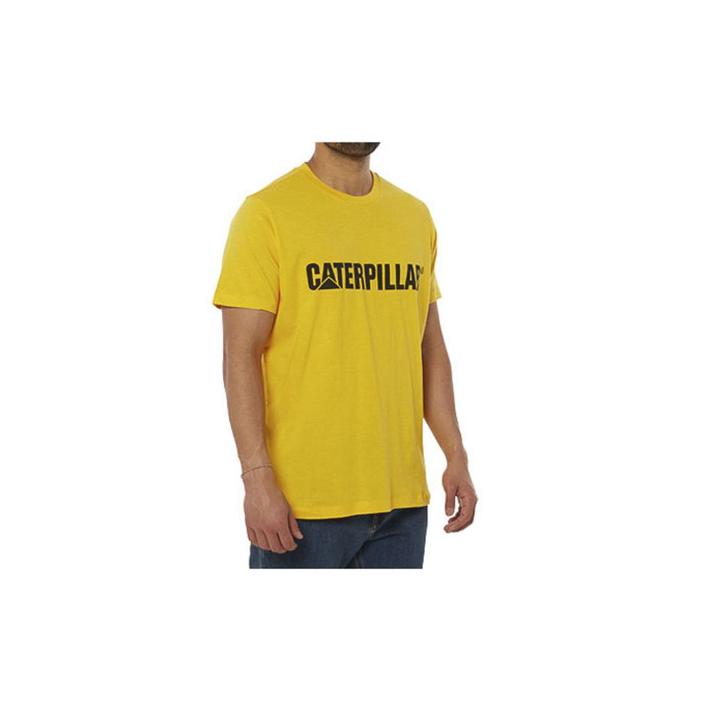 T-Shirts Caterpillar Logo Męskie Żółte | TNESO-2806