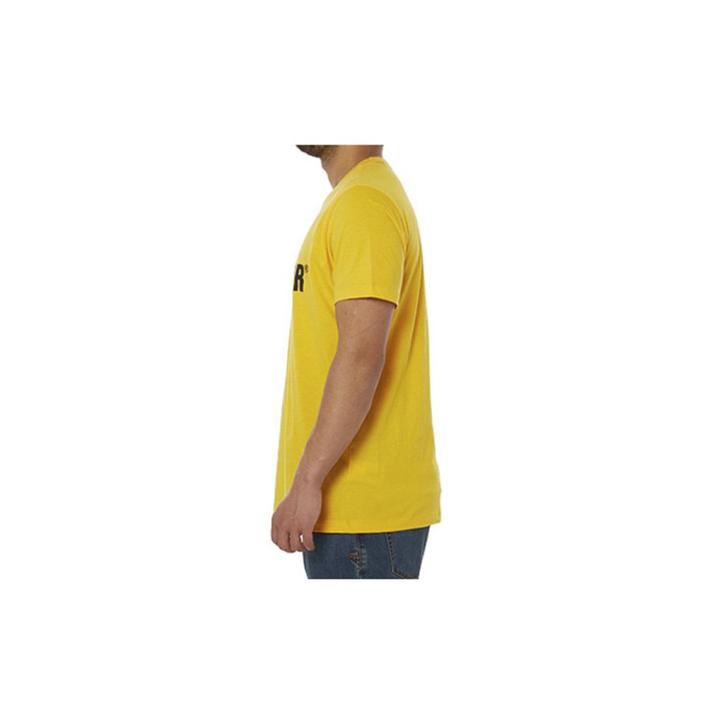 T-Shirts Caterpillar Logo Męskie Żółte | TNESO-2806