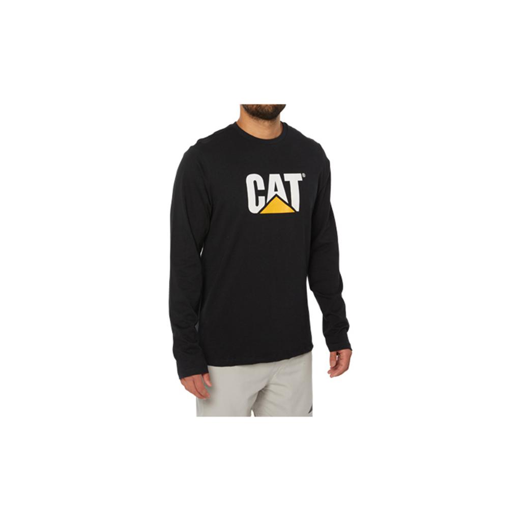 T-Shirts Caterpillar Original Fit Ls Logo Męskie Czarne | QYVWG-5703