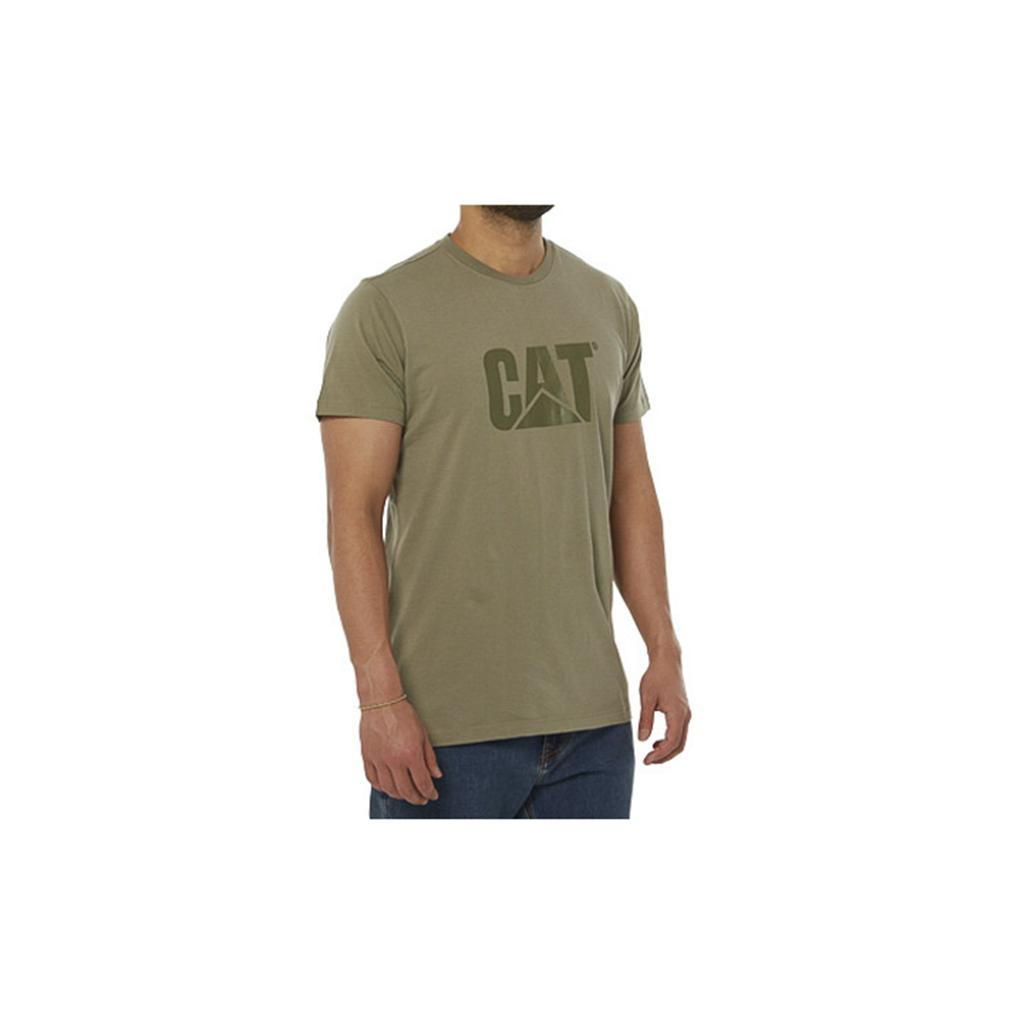 T-Shirts Caterpillar Original Logo Męskie Zielone | EGRPF-9603