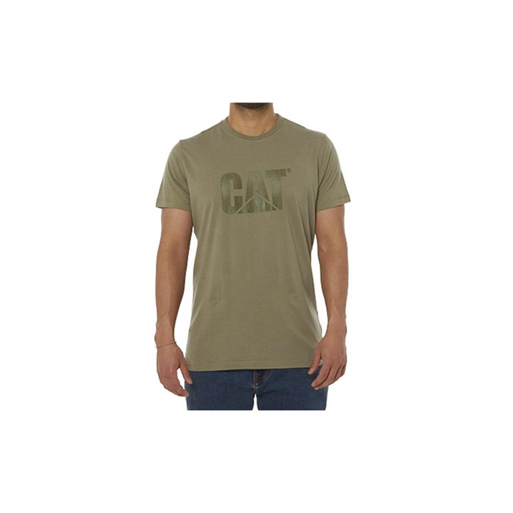 T-Shirts Caterpillar Original Logo Męskie Zielone | EGRPF-9603