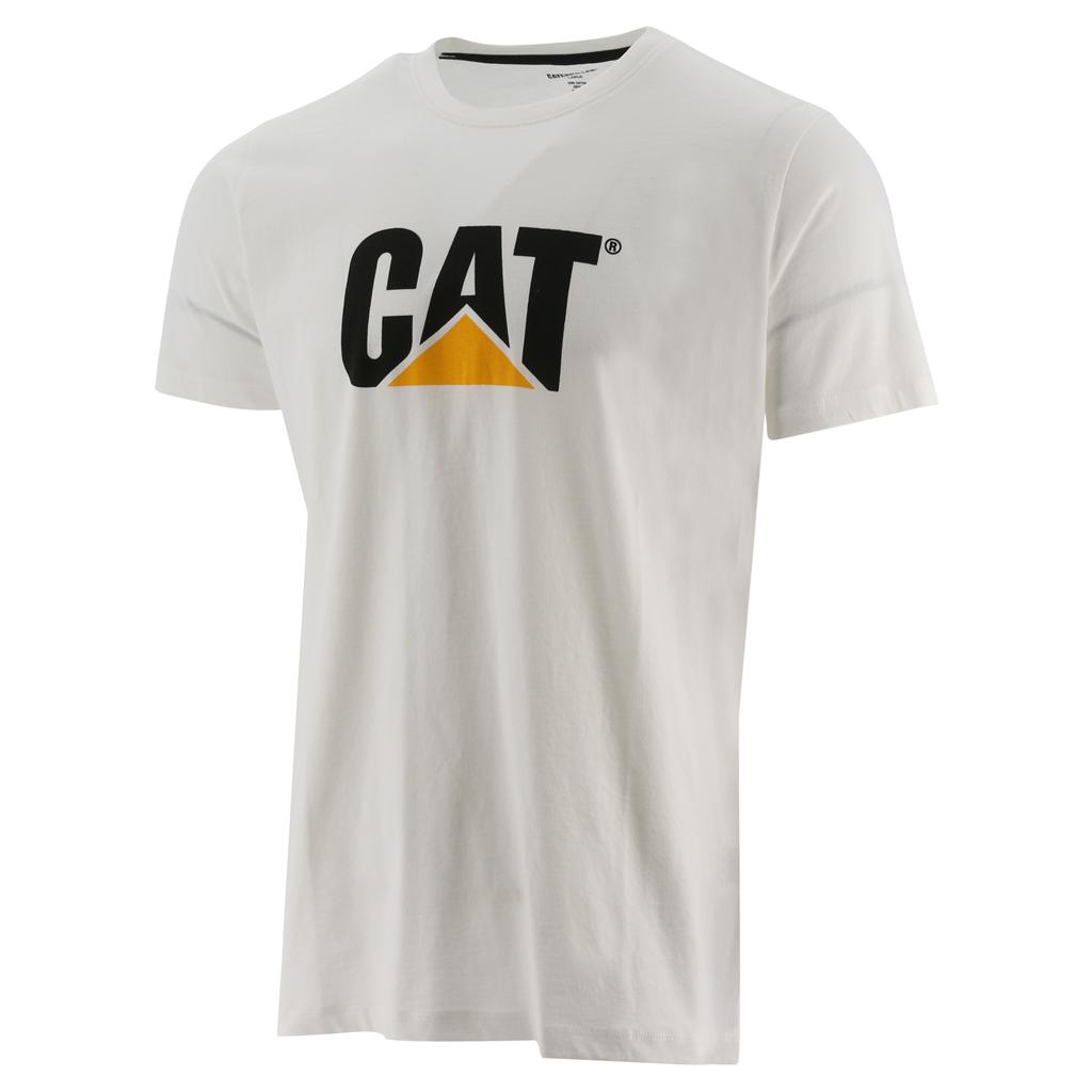 T-Shirts Caterpillar Original Logo Męskie Białe | FXYLS-8497