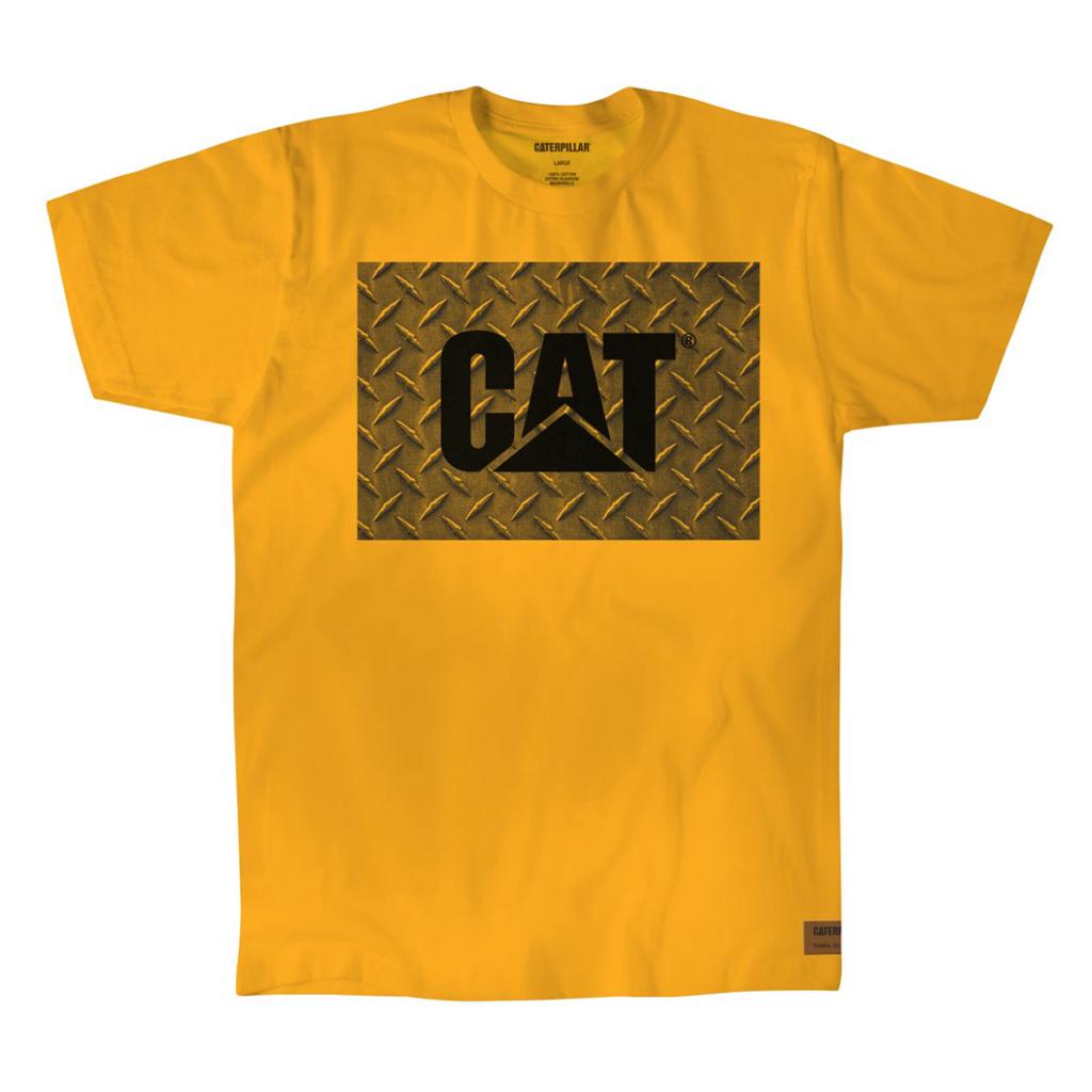 T-Shirts Caterpillar Robocze Diamond Plate Męskie Żółte | LWXZI-9537