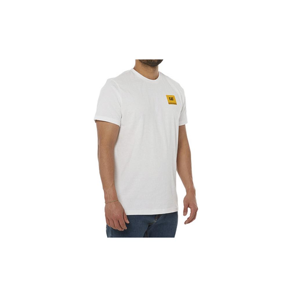 T-Shirts Caterpillar Robocze Restricted Męskie Białe | XCFAG-6453