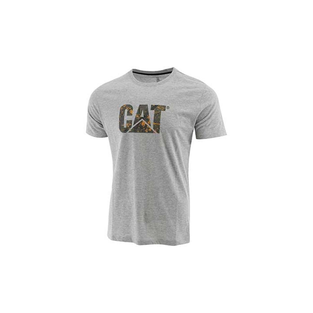 T-Shirts Caterpillar Slim Fit Logo Męskie Szare Camo | XBKSW-7864