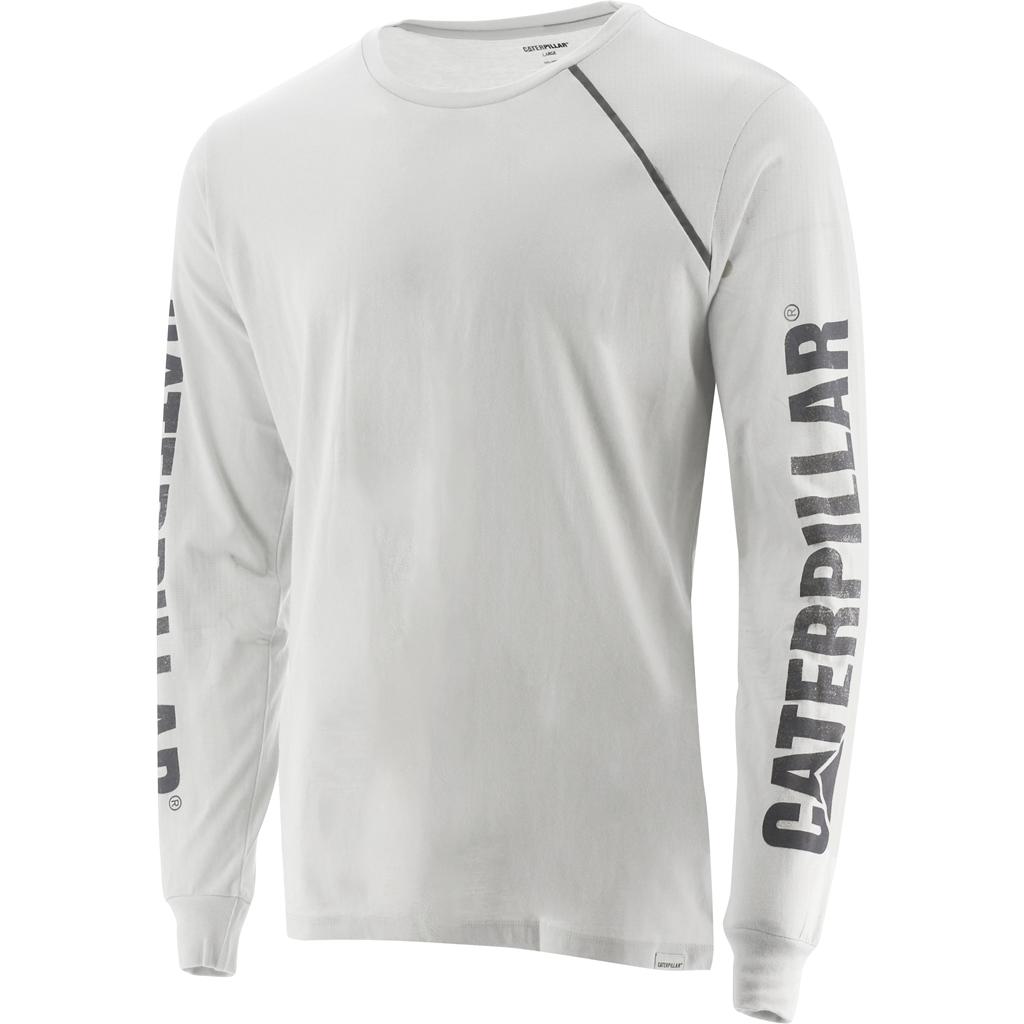 T-Shirts Caterpillar Stone Reflective L/S Męskie Białe | MFRVY-7962