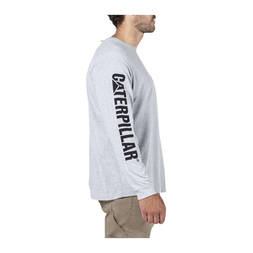 T-Shirts Caterpillar Trademark Banner L/S Męskie Szare | HVOPN-8406