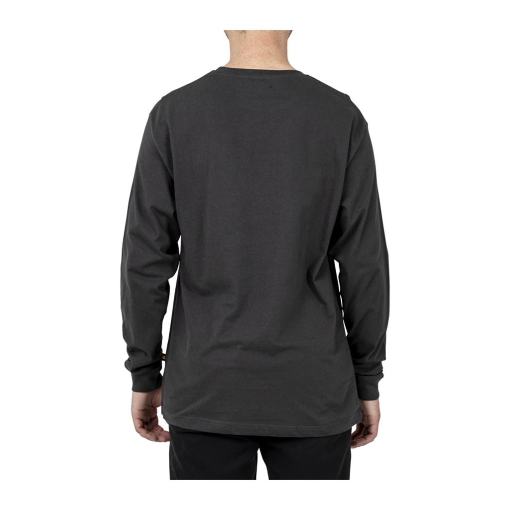 T-Shirts Caterpillar Trademark Banner Long Sleeve Męskie Ciemny Szare | FWLSQ-5469