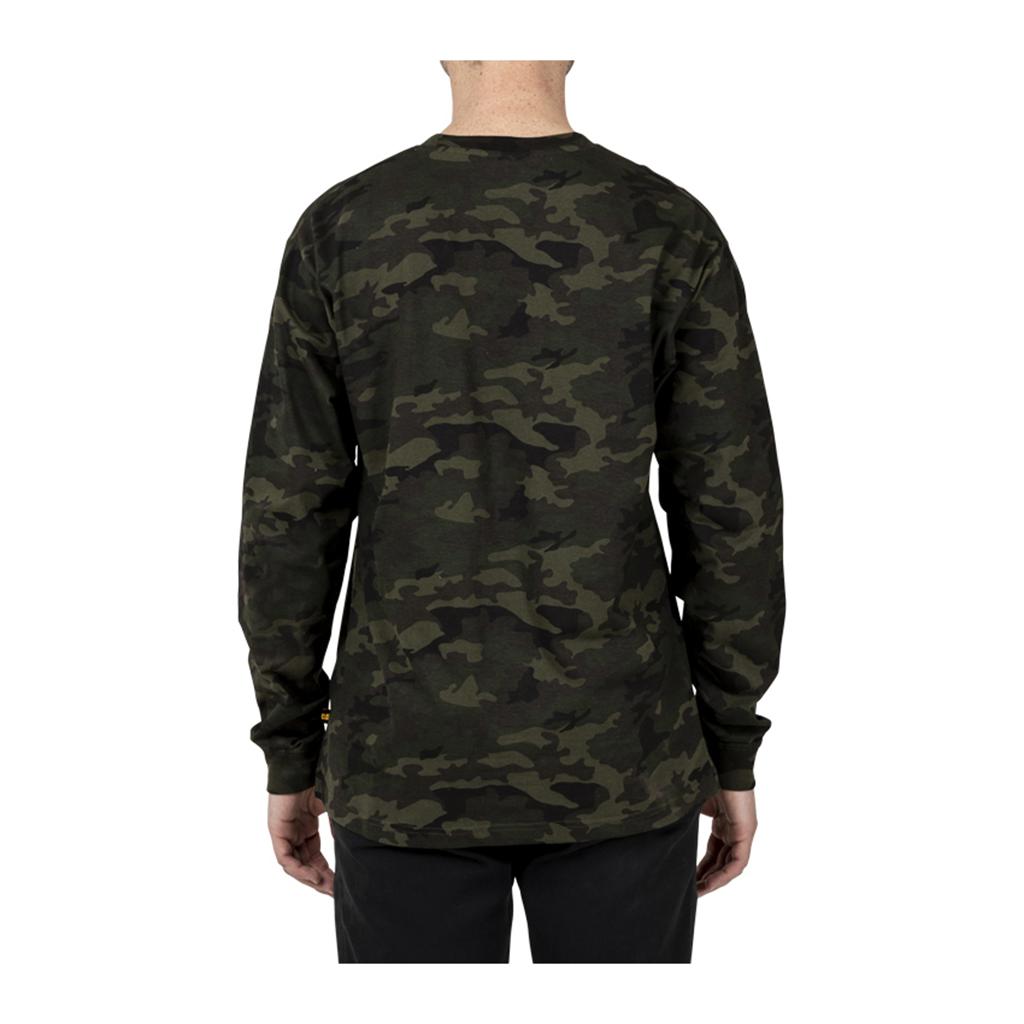 T-Shirts Caterpillar Trademark Banner Long Sleeve Męskie Camo | TYRGJ-0583