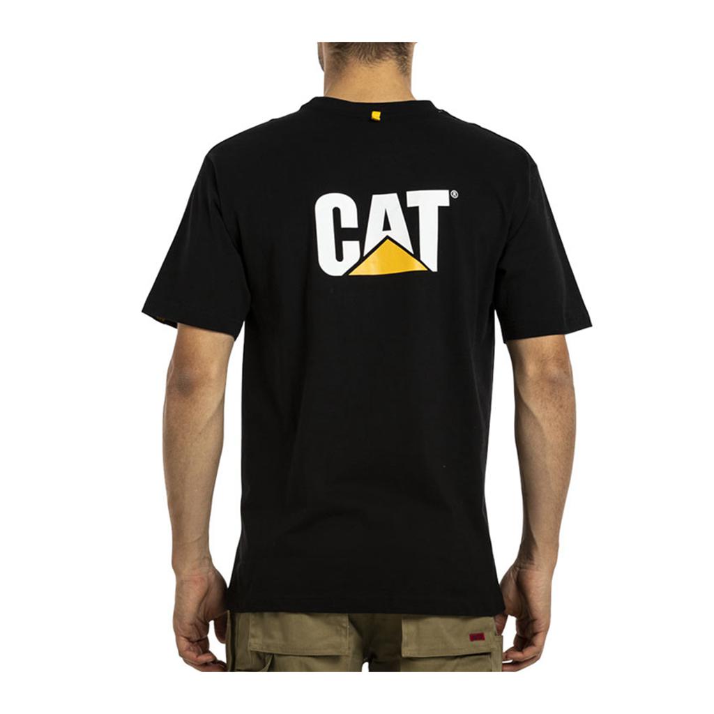 T-Shirts Caterpillar Trademark Męskie Czarne | VUBNQ-5268